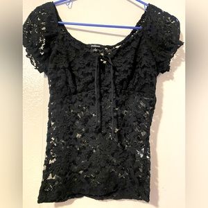 Ambiance Black Lace Top Size: Small
